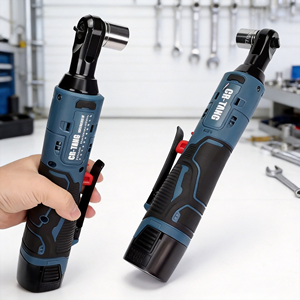 Juego de 2 llaves de trinquete inalámbricas a batería de 21V y 225r/min con eje CR-V de alto torque y cargador rápido de 1H para uso industrial. En stock. - Product Image 3