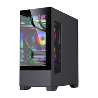 LOVINGCOOL Châssis ATX de bonne qualité Boîtier pour ordinateur de jeu PC en verre trempé noir Boîtier CPU complet Boîtier pour ordinateur