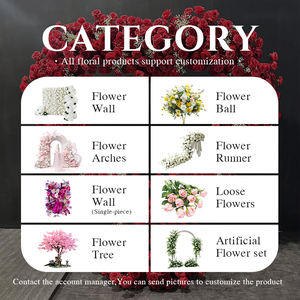 Arche de mariage Sunwedding Arrangement de fleurs en forme de cœur en soie rouge et rose pour la photographie de mariage Bckdrop - Product Image 5