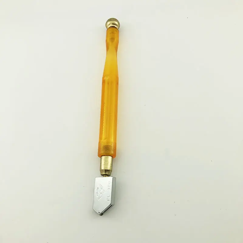 Venta caliente amarillo mango de plástico cortador de vidrio de diamante cortador de vidrio de corte