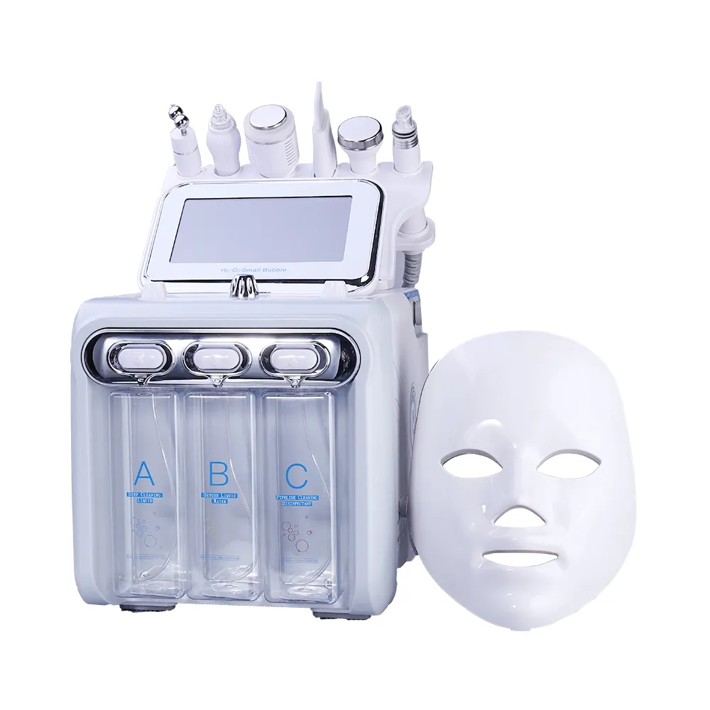 Neue Ankunft! Multifunktions-Hautpflege gerät 7 in 1 Anti-Aging-Blase H2O2 Wasserstoff-Sauerstoffstrahl-Schönheits maschine mit LED-Maske