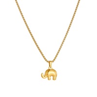 Collier minimaliste avec pendentif petit éléphant, chaîne en acier inoxydable, style vintage, bijoux pour femmes, vente en gros TGXL14823