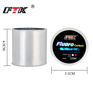 FTK-Ligne de pêche en fluorocarbone de 120m, 0.2mm-0.6mm, 7.15LB-45LB, surface en carbone, nylon, pour la pêche en rivière - Product Image 4