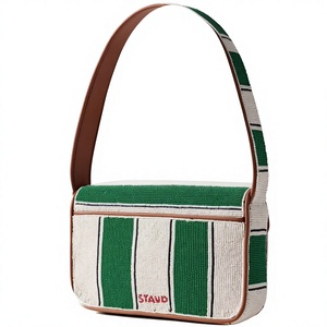Sac bandoulière élégant pour femme, fait main, brodé, avec un nouveau motif abstrait rectangulaire coloré en tissu de coton, sangle orange - Product Image 6