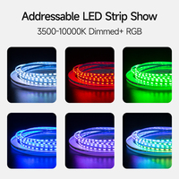 Bande LED adressable 5V, étroite 3mm, 0807RGB WS2814, 160 LED/m, haute luminosité, 12W/m, ruban LED flexible RGB, rouleau de 5m