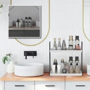 Double Layer <b>Desktop</b> Storage Rack 60X70cm Durable Freestanding Bathroom <b>Shelf</b> For Miscellaneous Items - Product Image 4