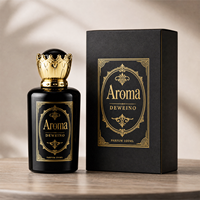 Flacon de parfum noir brillant de haute qualité 100 ml, flacon de parfum rond en verre, forme unique, flacon de parfum en verre avec boîte