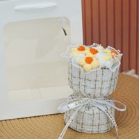 Bouquet de Fleurs au Crochet Fait Main, Cadeau Exquis de Mini Fleurs Artificielles Tricotées, Créatif pour Meilleure Amie, pour Anniversaire