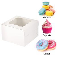 Boîtes à gâteaux carrées en gros 10x10x10 Emballage blanc pour biscuits, desserts, pâtisseries Cajas De Carton Para Pastel avec fenêtre