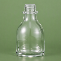 Vente en gros de flacons compte-gouttes transparents en verre épais de 50 ml en stock, emballage cosmétique en verre.