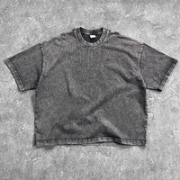 Kaos Oblong Rajut Polos 100% Katun 275 GSM Motif Snowflake Lengan Pendek Vintage Acid Wash Batik Pria 2025