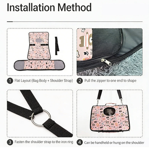 Wholesale Luxury Custom Print Zipper Closure Pet Carrier Bag Portable Outdoor Travel Foldable for <b>Cats</b> Dogs Puppies - Product Image 4