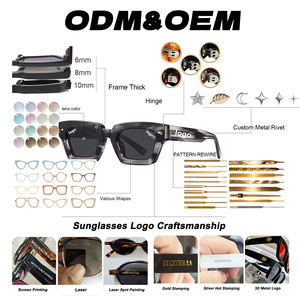 แว่นกันแดดทรงเหลี่ยมสไตล์เรโทรวินเทจ ปี <span class=keywords><strong>2026</strong></span> จากไท่โจว สำหรับผู้ชายและผู้หญิง รับผลิตแบบ OEM พร้อมโลโก้ กรอบอะซิเตท โพลาไรซ์ - Product Image 2