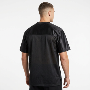 Maillot de football américain pour homme, noir, col en V, imprimé, en mesh, manches courtes, respirant, coupe classique, personnalisable avec le nom de l'équipe, pour adultes - Product Image 2