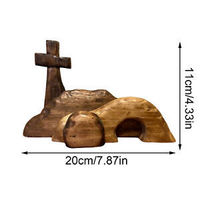 Décoration religieuse en bois de scène de Pâques, ensemble de statue de puzzle de croix de Jésus, décor de scène de la Nativité, décor intérieur de maison de Pâques chrétien