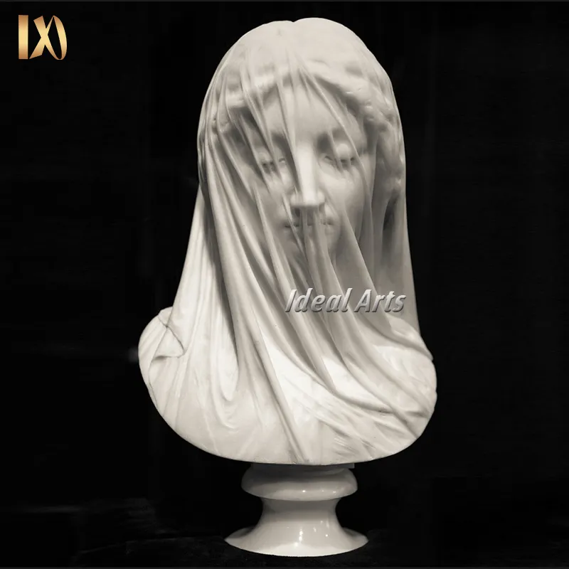 आदर्श कला प्रसिद्ध नक्काशीदार छिपी कुंवारी गियोवन्नी strazza बस्ट लेडी संगमरमर की प्रतिमा