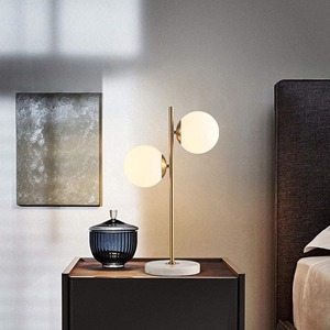 2 quả cầu giữa thế kỷ hiện đại vàng Bảng Đèn sang trọng <span class=keywords><strong>Antique</strong></span> Brass hiện đại bảng ánh sáng Frosted Glass bảng đèn cho phòng khách - Product Image 6