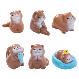 ตุ๊กตาตัวนากน่ารัก Dp Craft ทำจากเรซิ่น ของตกแต่งบ้านขนาดเล็กสำหรับวางบนโต๊ะ - Product Image 5