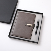 Ensemble carnet et stylo A5 personnalisable de haute qualité, cadeaux promotionnels exquis pour entreprises, journal en cuir noir pour hommes