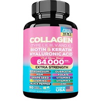 Capsules de collagène de marque OEM, enrichies en diverses vitamines, biotine, kératine et acide hyaluronique