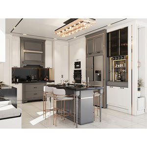 Estilo americano Blanco Alto brillo Islas <span class=keywords><strong>Cocina</strong></span> Hell's Gabinetes Fabricación con artículos de <span class=keywords><strong>cocina</strong></span> - Product Image 1