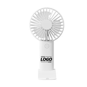 Portable Mini Handheld Fan with <b>Phone</b> <b>Stand</b> - Custom Logo USB Rechargeable Pocket Fan for Gifts & Promotions - Product Image 1