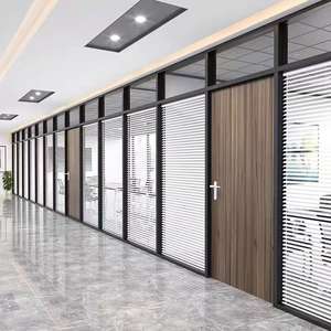 Insonorisé multifonctionnel bureau salle de réunion cloison en verre pliable coulissant en alliage d'aluminium cadre cloison en verre - Product Image 5