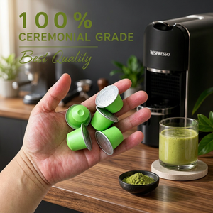 Capsules de Matcha de Qualité Cérémoniale Authentiques Compatibles avec les Machines Originales – Capsules de Thé Vert Sain en Vrac pour une Boisson Santé - Product Image 1
