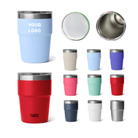 Vasos Personalizados con Logotipo, 16 oz, Antiderrames, de Acero Inoxidable, Vaso Térmico Delgado de Doble Pared con Tapa, Termo para Agua