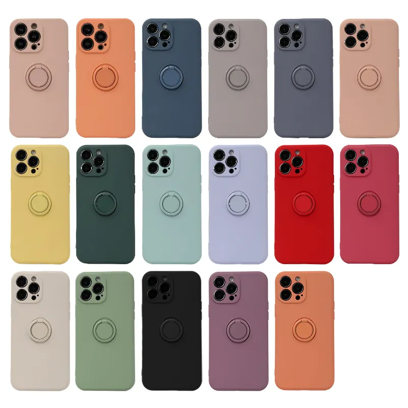 HOT Soft Cover TPU Shockproof Colorful cell phone case for iPhone 14 case with ring holder estuches fundas para celular carcasas