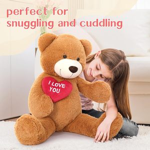 MorisMos 36 pollici cuore rosso orsacchiotto soffice <span class=keywords><strong>peluche</strong></span> <span class=keywords><strong>peluche</strong></span> '<span class=keywords><strong>ti</strong></span> <span class=keywords><strong>amo</strong></span>' ricamo perfetto San Valentino compleanno <span class=keywords><strong>peluche</strong></span> PP - Product Image 4