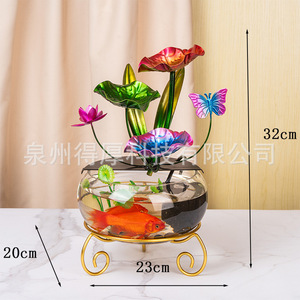 Fuente de Agua Decorativa con Mariposas Coloridas, Redonda, Eléctrica, de Escritorio, con Retroiluminación, para Decoración del Hogar u Oficina - Product Image 3