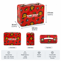 Boîte à lunch en métal personnalisée pour enfants avec poignée |   Boîte à lunch en étain personnalisée pour l'école et boîte en étain réutilisable pour cadeau