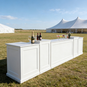 <span class=keywords><strong>Bancone</strong></span> <span class=keywords><strong>Bar</strong></span> Ovale Combinato di Alta Qualità in Legno Massello per Eventi e Matrimoni - Product Image 4