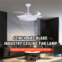 Ventilador de Techo Retráctil Moderno LED de Gran Venta con Luz Lujoso Blanco de 42 Pulgadas Luz de Ventilador Invisible Ventilador de Techo LED