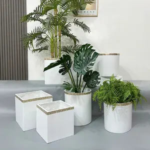Pots légers d'argile de fibre de planteur concret de conception moderne de mode pour la décoration à la maison