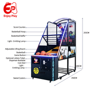 Machine de jeu de basket-ball commerciale pliable en métal avec distributeur de billets de loterie en option, jeu d'arcade à monnayeur en espagnol