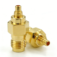 Coupleur coaxial RF plaqué or SMA vers MMCX, connecteur femelle SMA vers prise mâle MMCX, adaptateur de connecteur SMA vers MMCX
