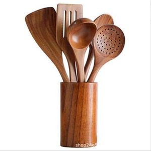 Ensemble d'ustensiles de cuisine 9 pièces en bois d'acacia transfrontalier, spatule et louche en bois de haute qualité - Product Image 2