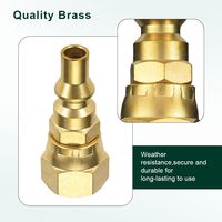 Adaptateur de Propane à Connexion Rapide Femelle 1/4 "Mâle 3/8 Pouces, Tuyau RV Basse Pression, Déconnexion Rapide, Lisse, 2 Pièces