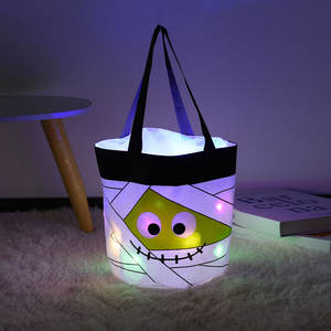 Nuevas Cestas de Calabaza LED 2025 para Halloween, Cubo de Truco <span class=keywords><strong>o</strong></span> Trato, Bolsas de Regalo de Calabaza, Cubo y Bolsa Ecológicos para Dulces - Product Image 5
