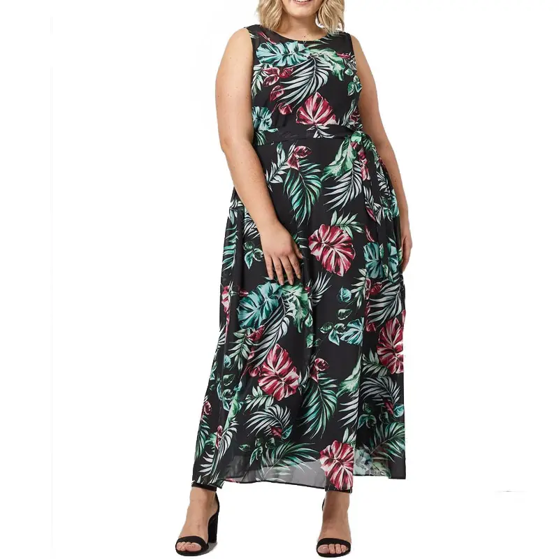 Женская одежда производитель случайные длинные плюс размер цветочные Пляж boho платье