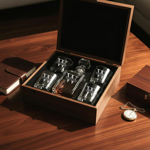 Ensemble de carafe à whisky avec verres, boîte en bois gravée, articles de bar à whisky pour homme, idées cadeaux, verre à bourbon pour policier - Product Image 1
