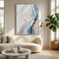 Peinture à l'huile peinte à la main, style couteau à palette, luxe léger et minimaliste, vente en gros directe d'usine, écologique, grande taille, pour galerie