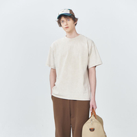 T-shirt vierge épais 250 GSM 100 % coton, coupe vintage oversize unisexe, délavé à l'acide, personnalisable avec logo, style streetwear pour hommes