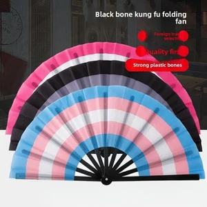 Éventail de danse Tai Chi coloré de 33 cm, éventail pliant de Kung Fu, éventail <span class=keywords><strong>arc</strong></span>-<span class=keywords><strong>en</strong></span>-<span class=keywords><strong>ciel</strong></span>, ouverture et fermeture fluides, semi-artisanal, personnalisable - Product Image 4