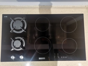 Encimera de cocina híbrida con 6 quemadores, encimera de cocina con inducción infrarroja <span class=keywords><strong>eléctrica</strong></span> de cerámica, 2, <span class=keywords><strong>Gas</strong></span> <span class=keywords><strong>y</strong></span> 4, OEM 220 - Product Image 3