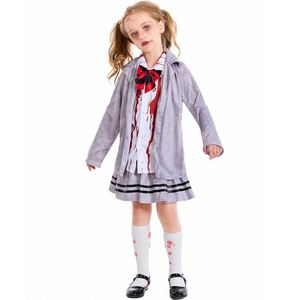 Costume de cosplay d'horreur vampire zombie pour filles et garçons, costumes d'Halloween pour enfants, style étudiant, déguisement de zombie sanglant pour le carnaval - Product Image 5