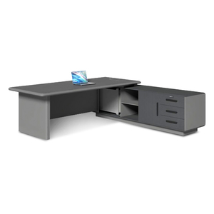 Muebles de oficina modernos Escritorio de oficina de madera de gama alta en forma de L jefe ejecutivo gerente Escritorio de oficina - Product Image 3