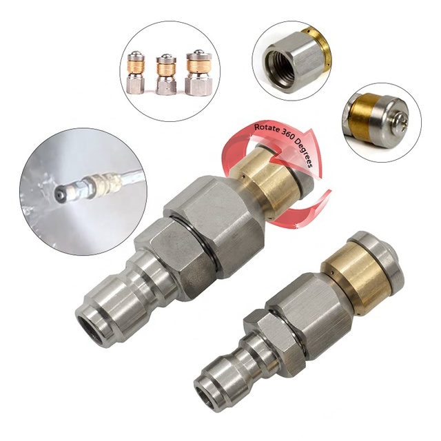 10mpa~20mpa Sewer Jetter Nozzle 1/8" 1/4" 3/8"  High Pressure Drain Hose Pipe Tap Spray Nozzle Car Pipe Cleaning Machine